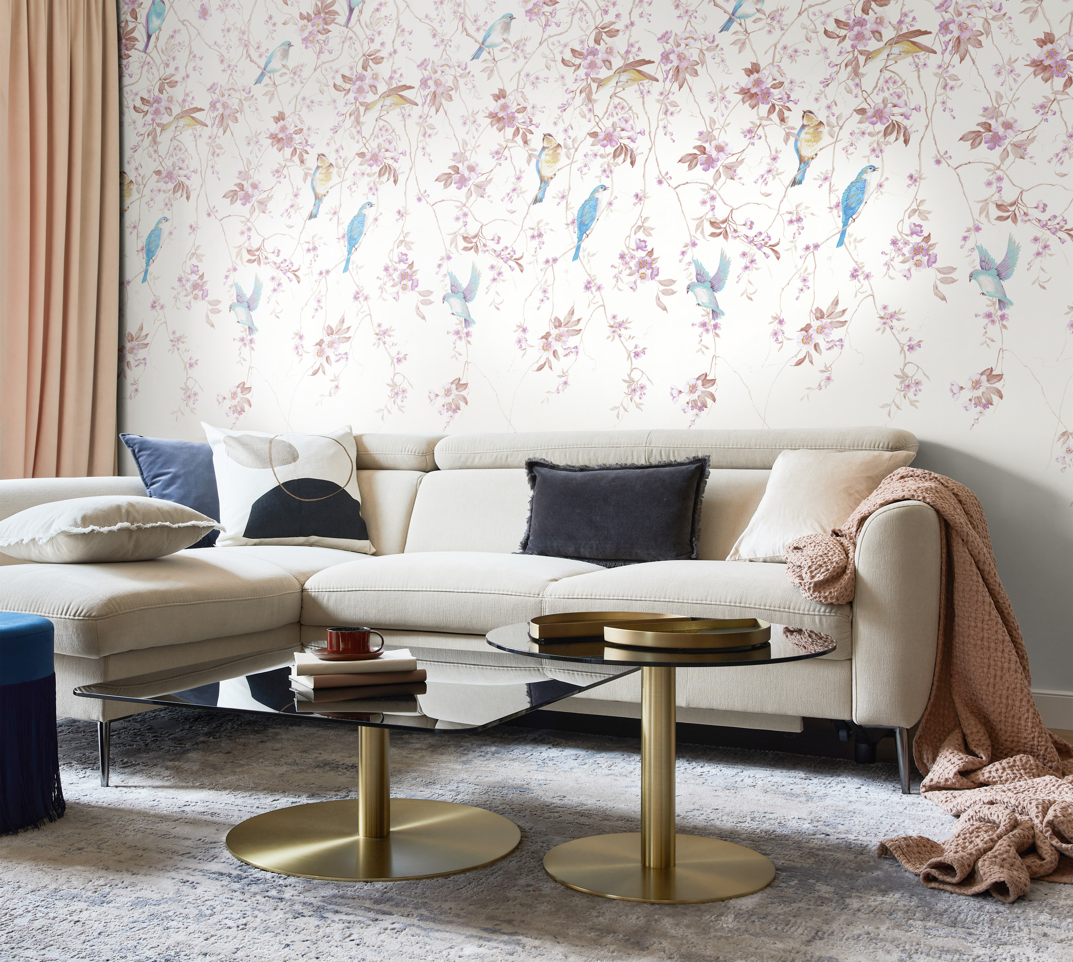 Панно Loymina Пейзаж Весенний прованс ART11 007 001 3×1 фото в интерьере